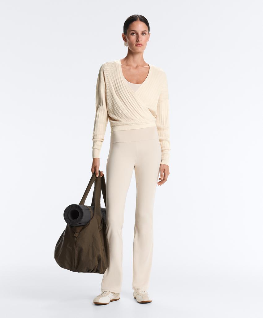 Camisola de malha rib cruzada