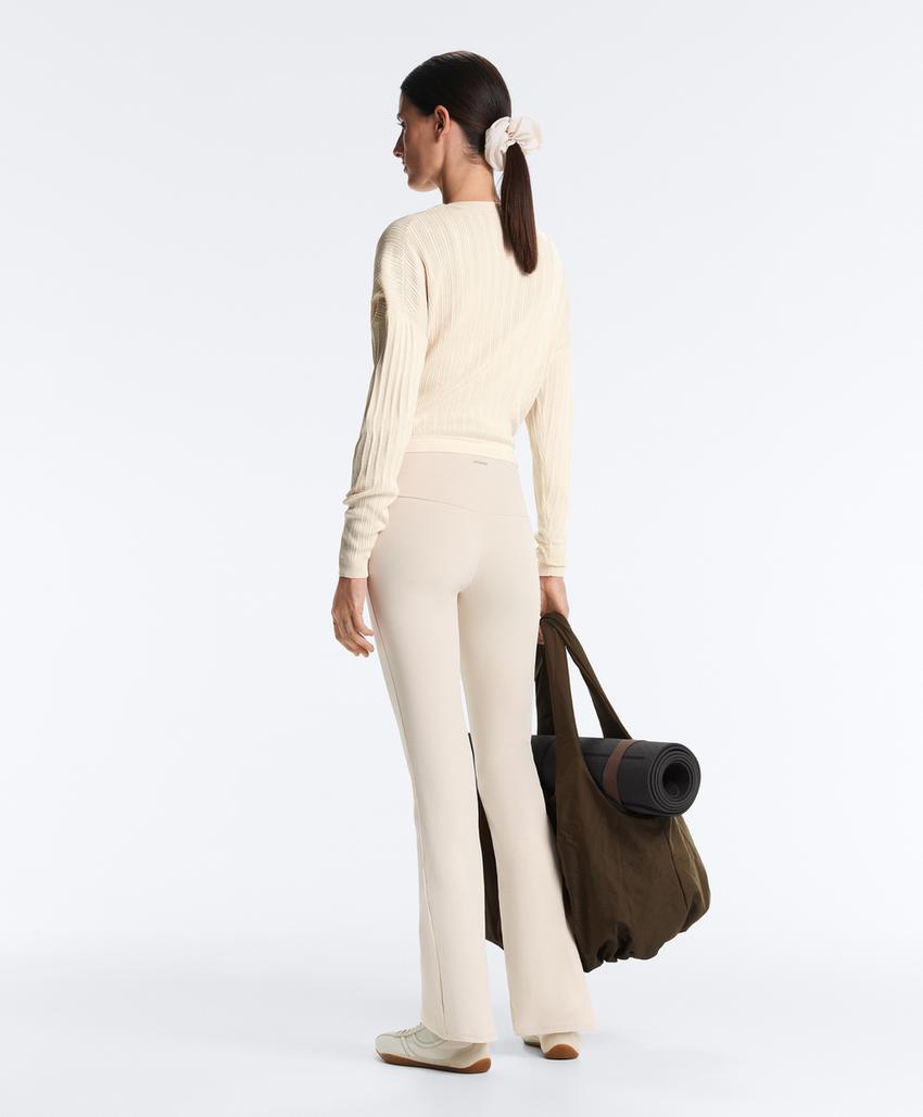 Camisola de malha rib cruzada