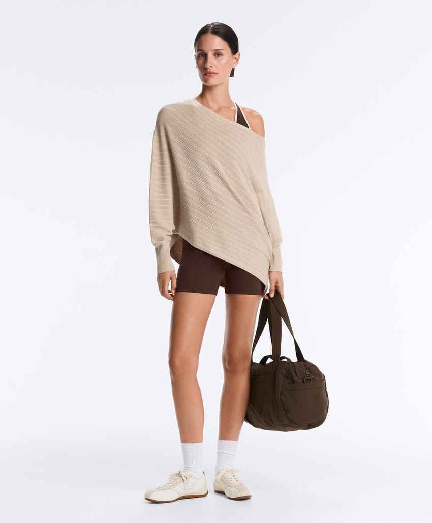 Вязаный свитер-пончо Rib