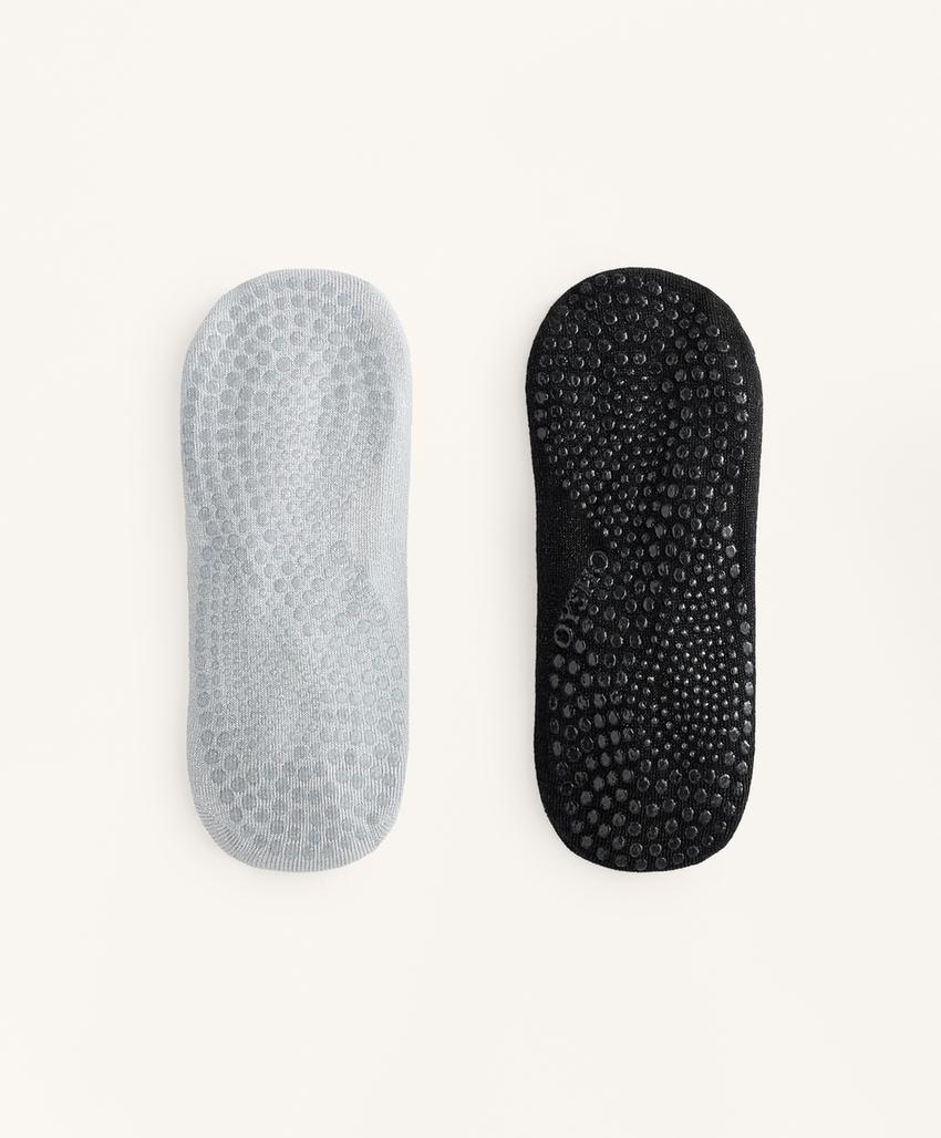 Носки для йоги и пилатес из хлопково-вискозного микса с перекрещивающимися ремнями (2 пары)