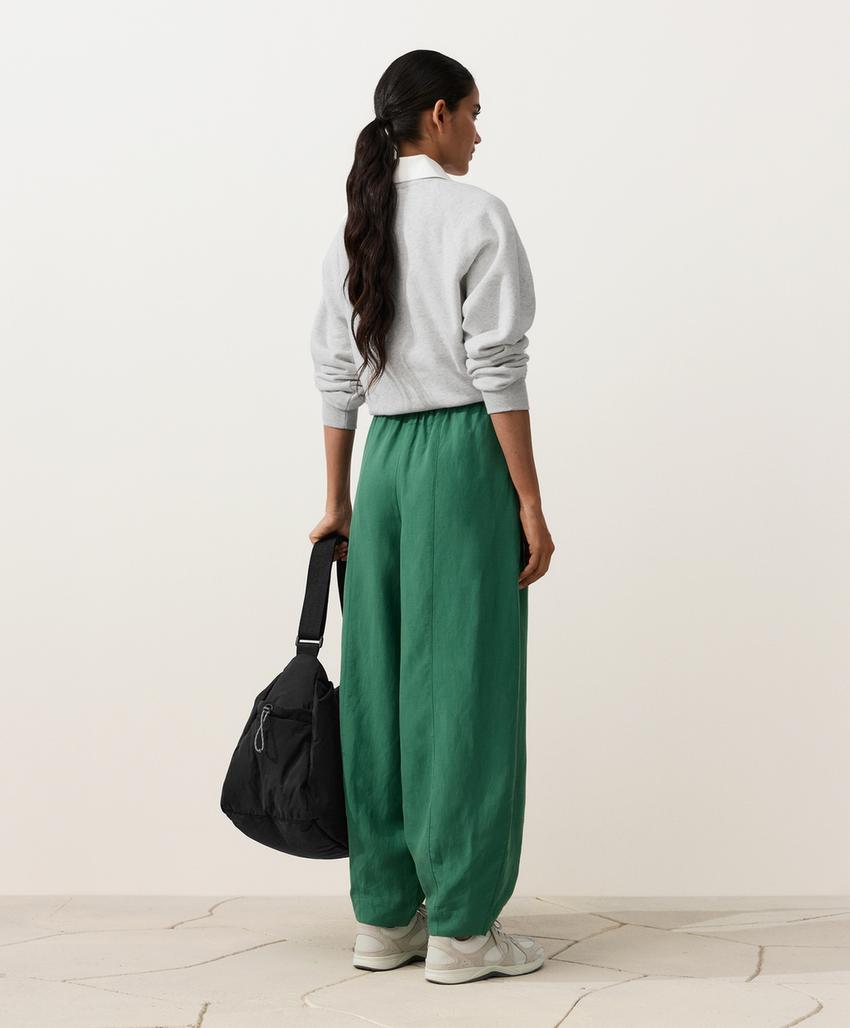 Шаровидные брюки из вискозного волокна и 24% льна с швами