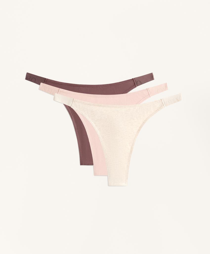 Тройной комплект трусиков из смесового хлопка с логотипом