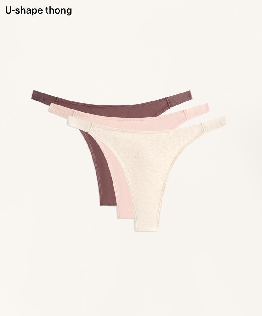 Тройной комплект трусиков из смесового хлопка с логотипом