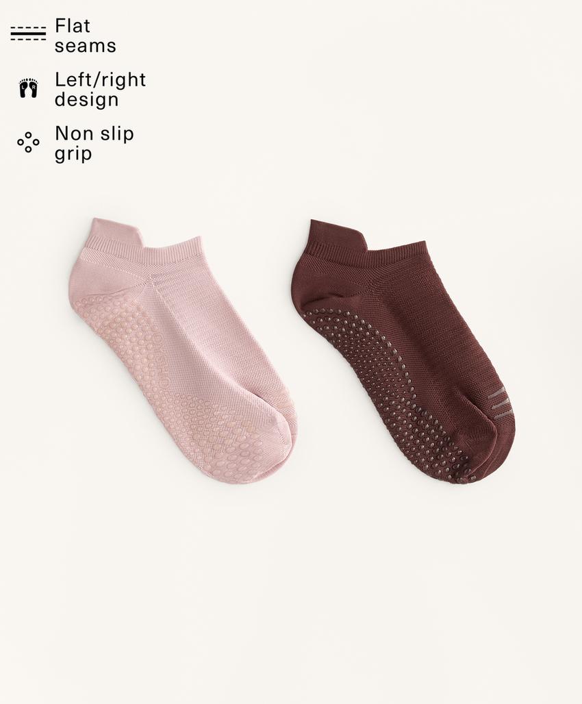 Носки-кеды для йоги и пилатеса из полиамидного смесового материала, 2 пары