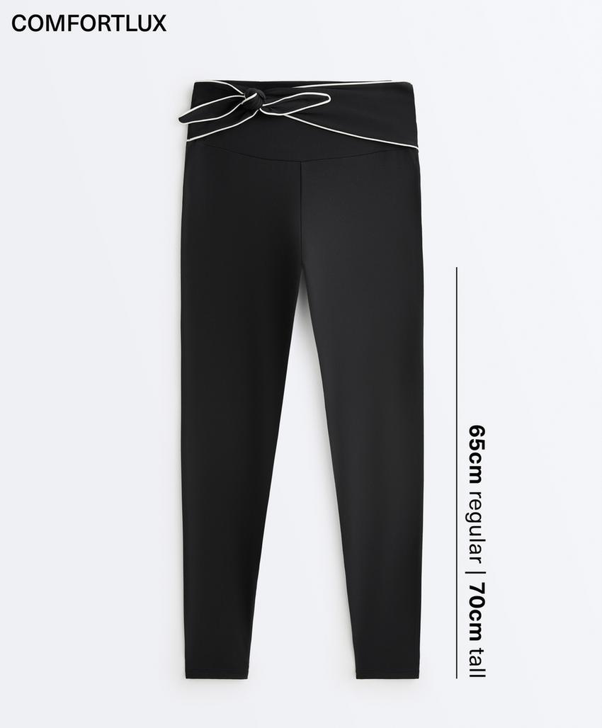 Леггинсы comfortlux с высокой посадкой до щиколотки с бантом