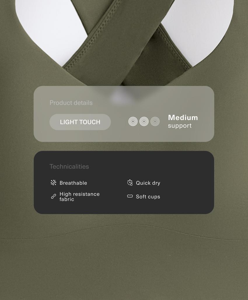 Light Touch medium-support crossover back bra