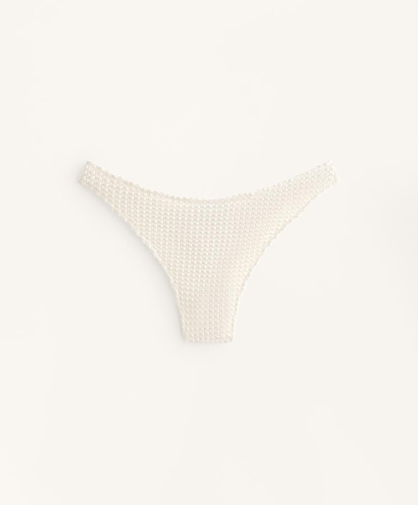 Трусы для бикини среднего покрытия с узором пузырькового крючка u-образного выреза