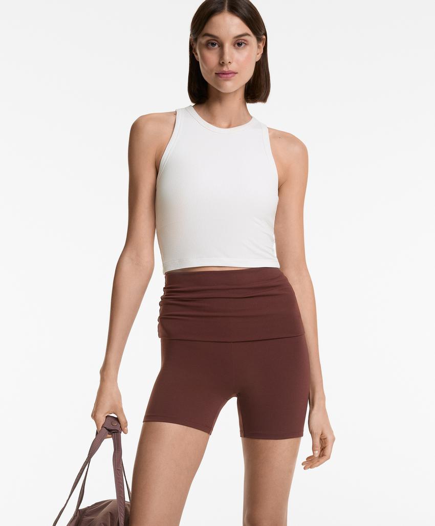 Длинный топ-бактоп из рубчатого модального микса