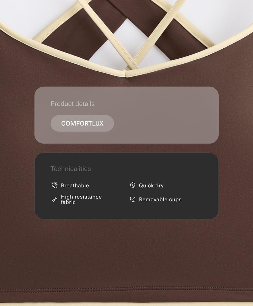 Топ с крест-накрест на спине comfortlux с контрастными вставками