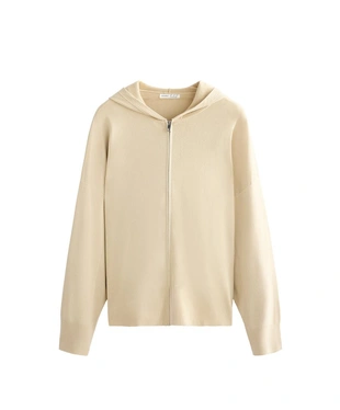 Длинная вязаная куртка с капюшоном- Заказать в России