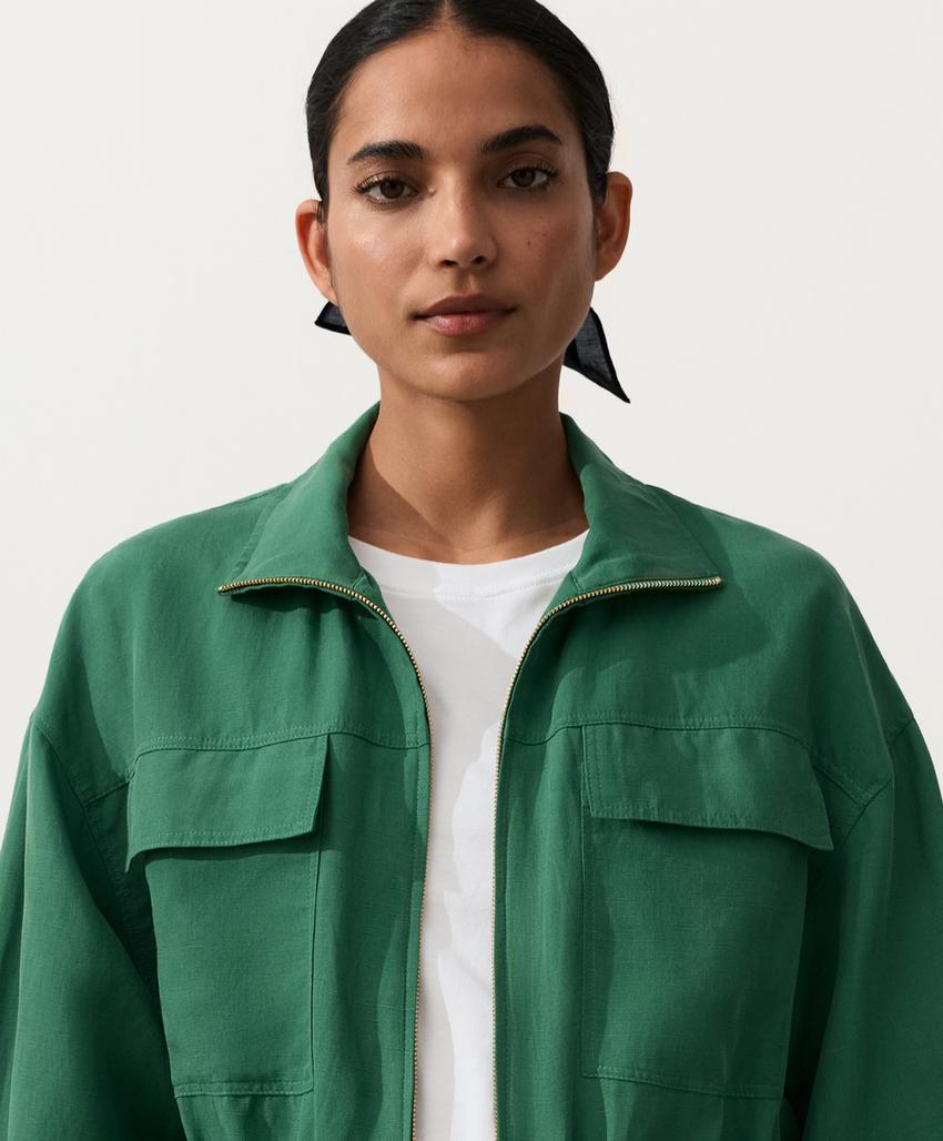 Пиджак с завышенной талией из смеси ленселла и 24% льна