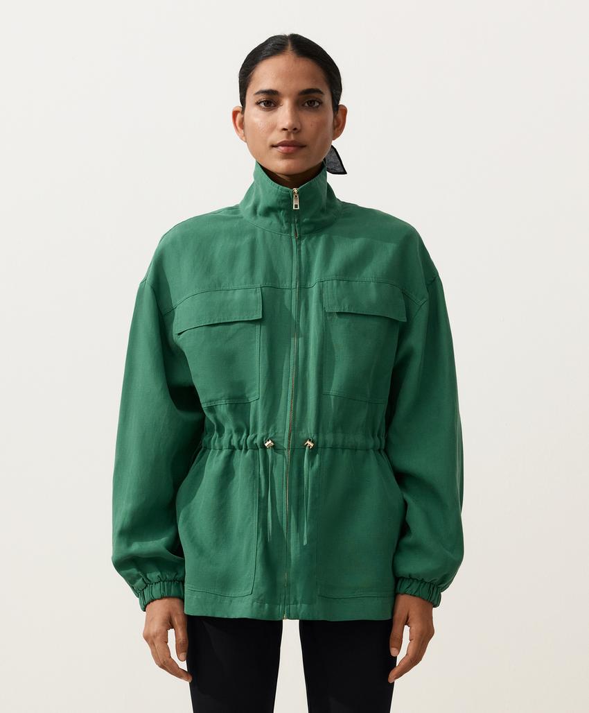 Пиджак с завышенной талией из смеси ленселла и 24% льна