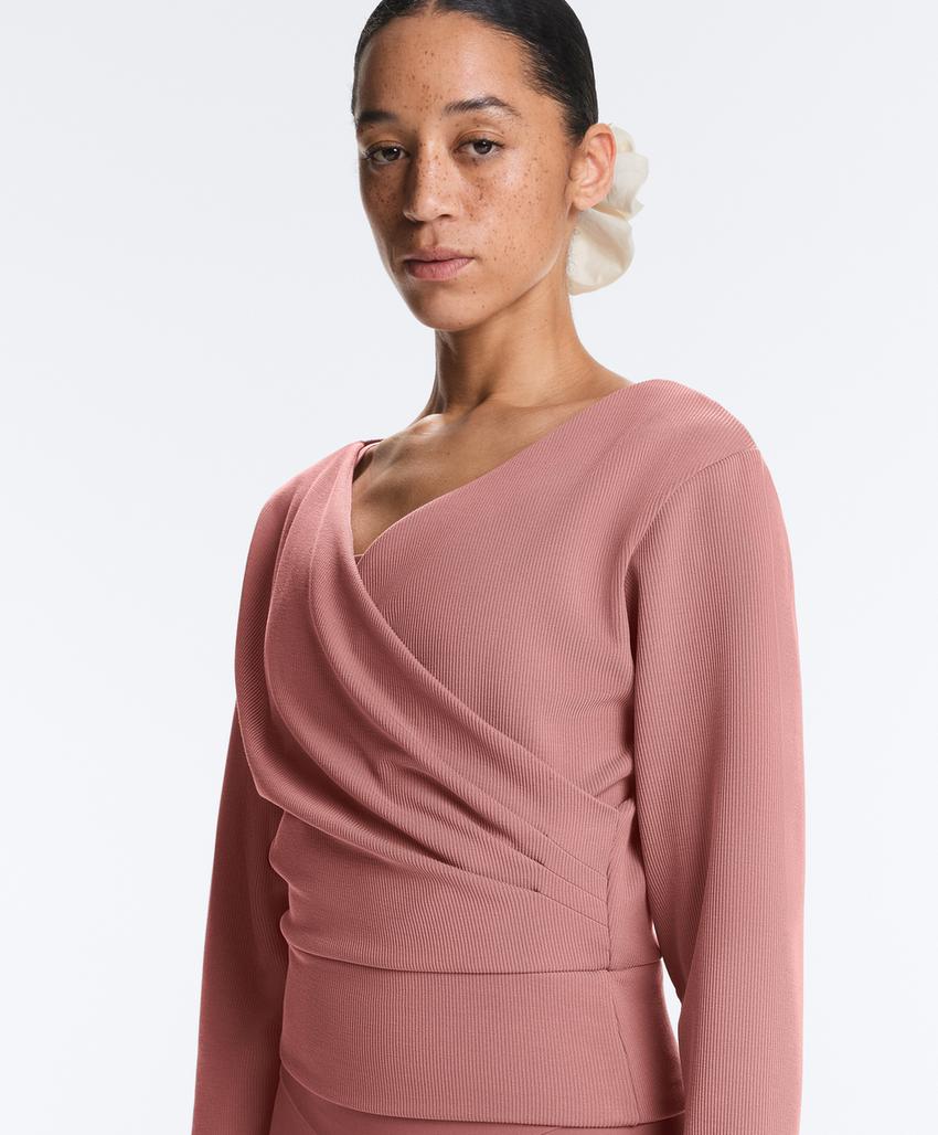 Теплый хлопковый свитшот с запахом