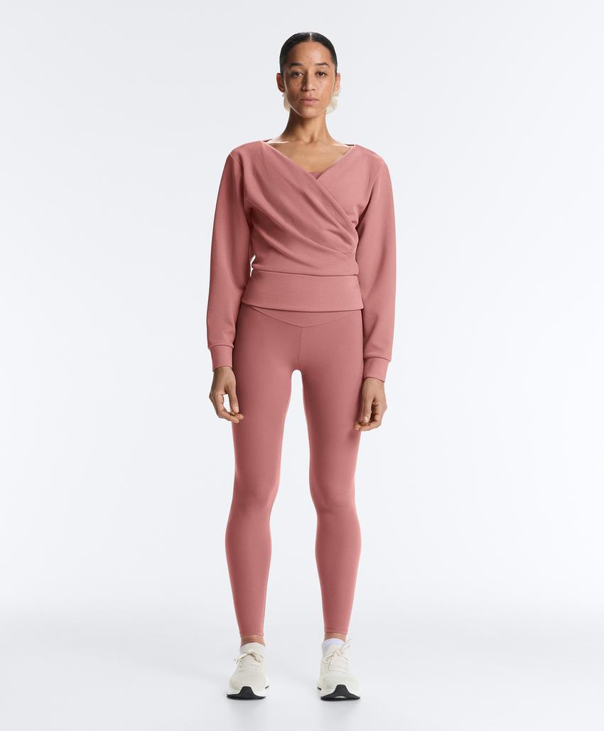 Теплый хлопковый свитшот с запахом