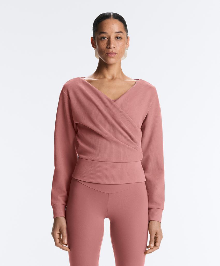 Теплый хлопковый свитшот с запахом