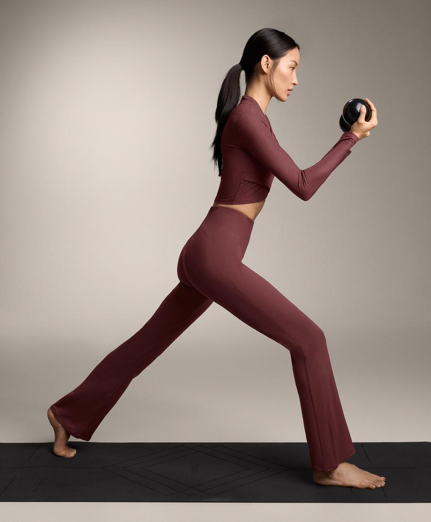 Брюки клеш в рубчик Comfortlux с завышенной талией