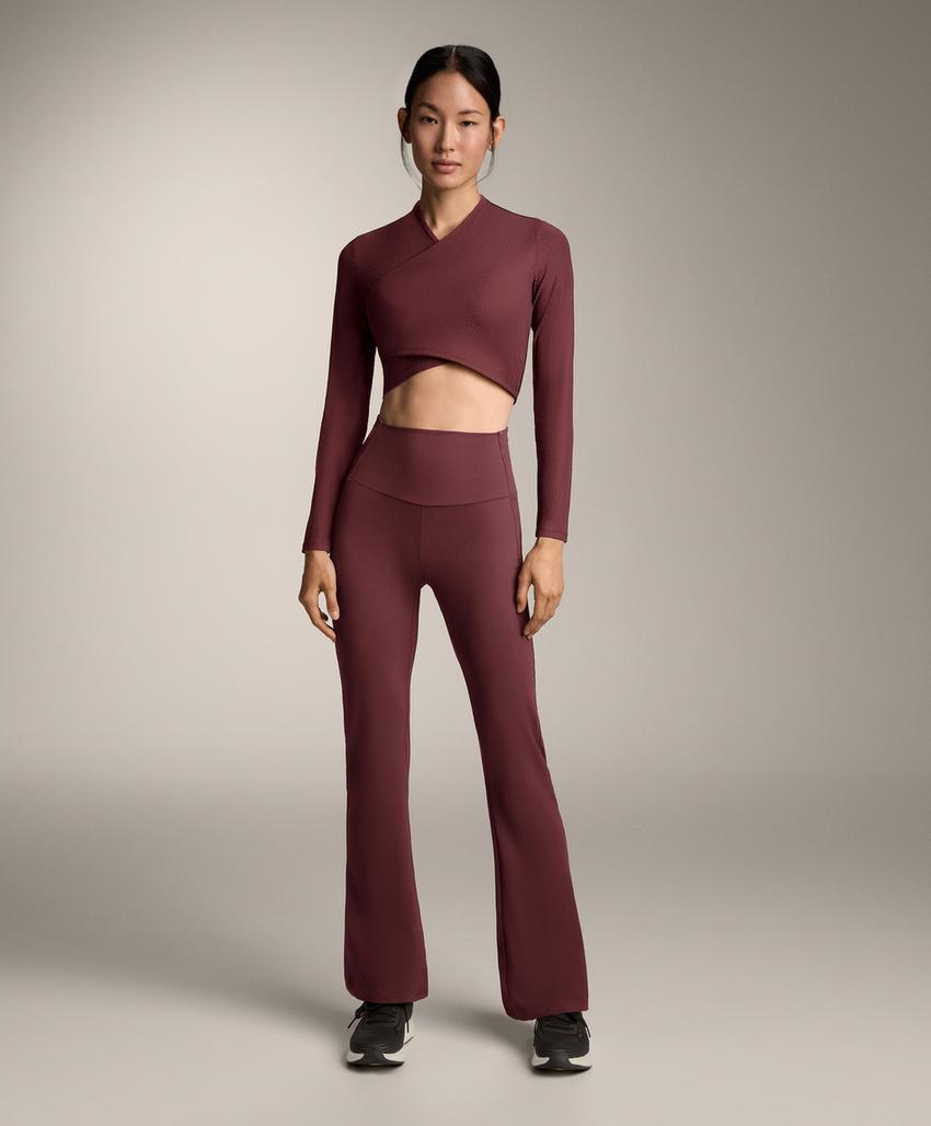 Брюки клеш в рубчик Comfortlux с завышенной талией