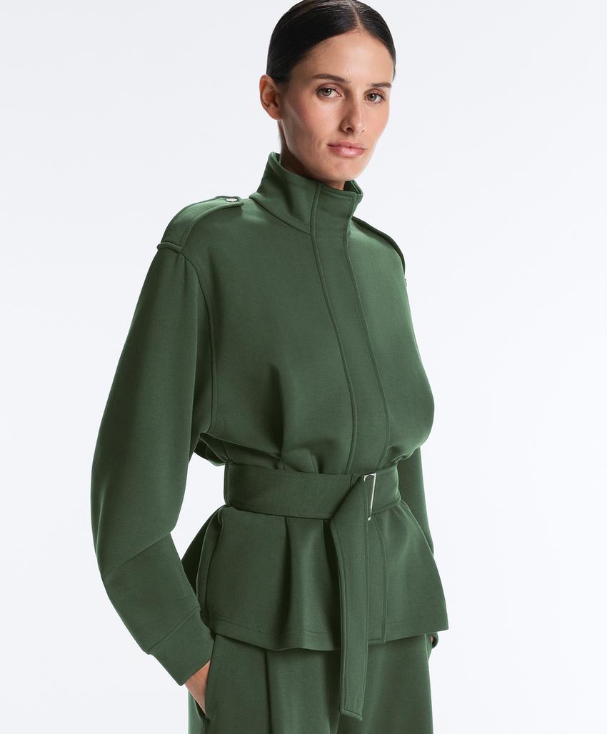 Парка из хлопкового верблюжьего шерсти с поясом