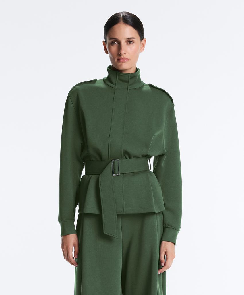 Парка из хлопкового верблюжьего шерсти с поясом