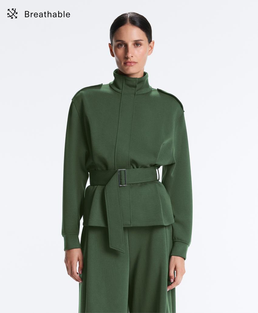 Парка из хлопкового верблюжьего шерсти с поясом