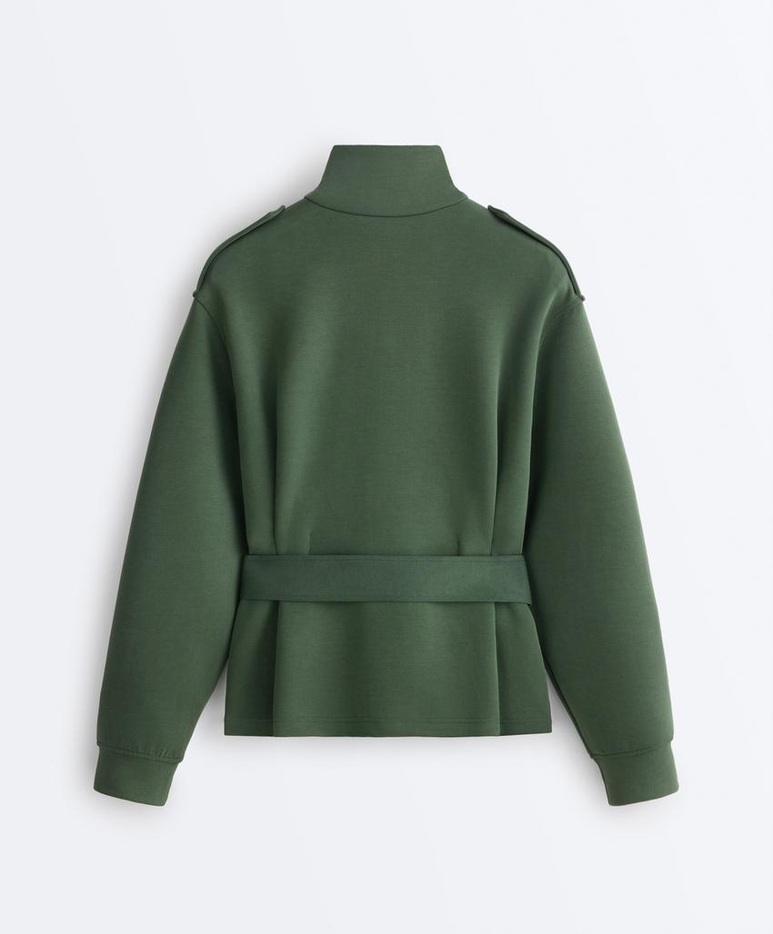 Парка из хлопкового верблюжьего шерсти с поясом