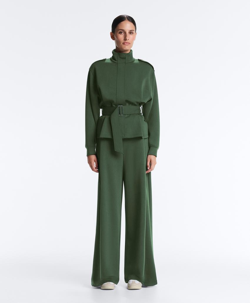 Парка из хлопкового верблюжьего шерсти с поясом