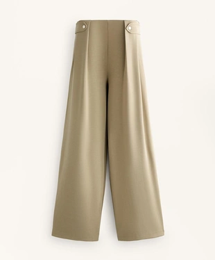 Широкие брюки со складками на талии из мягкой ткани с модалом- Заказать в России