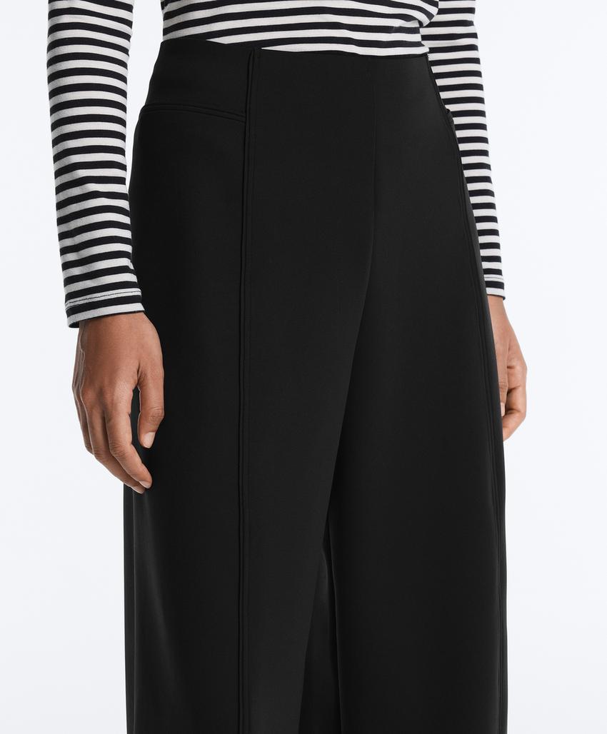 Широкие брюки High rise с эффектом неопрена