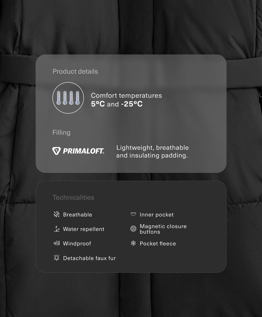 Водоотталкивающее утепленное пальто Primaloft®
