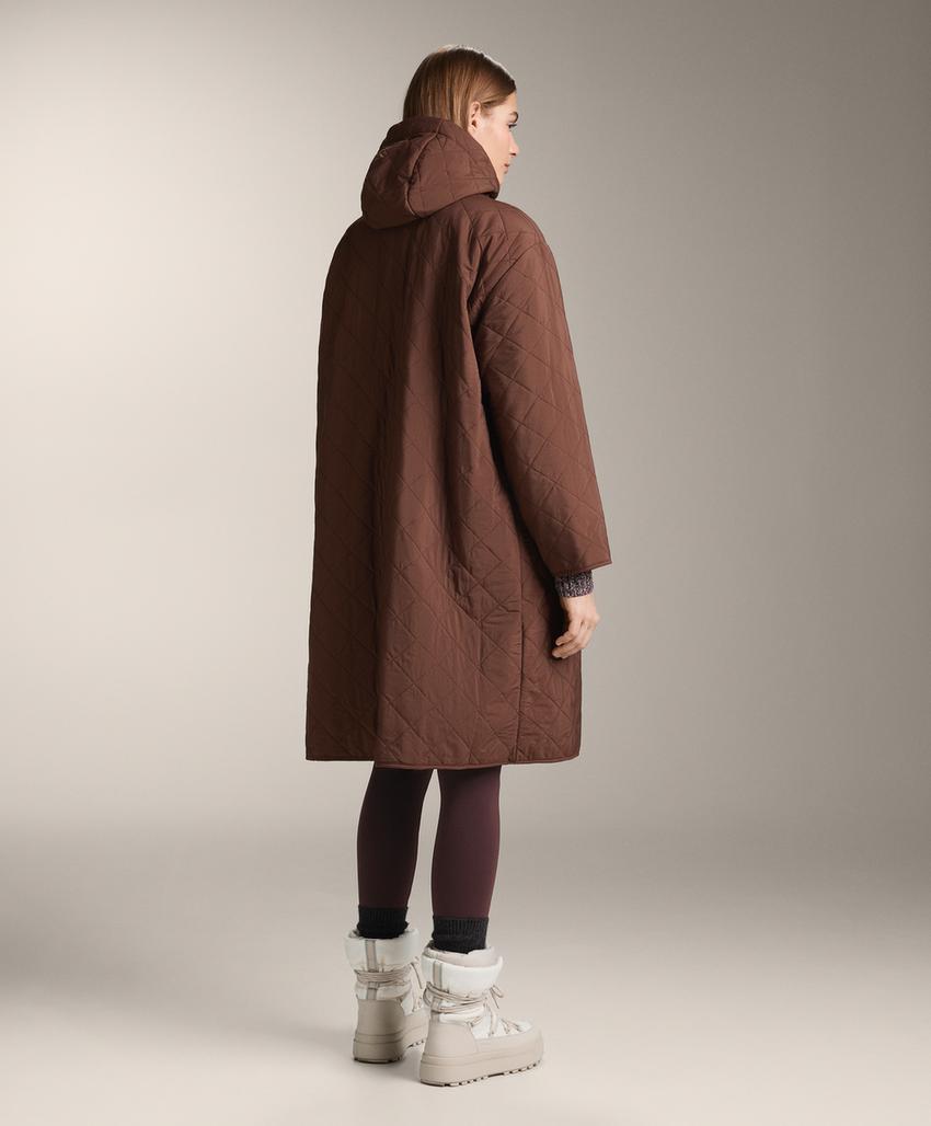 Длинный водоотталкивающий стеганый пуховик из fellex® aerogel