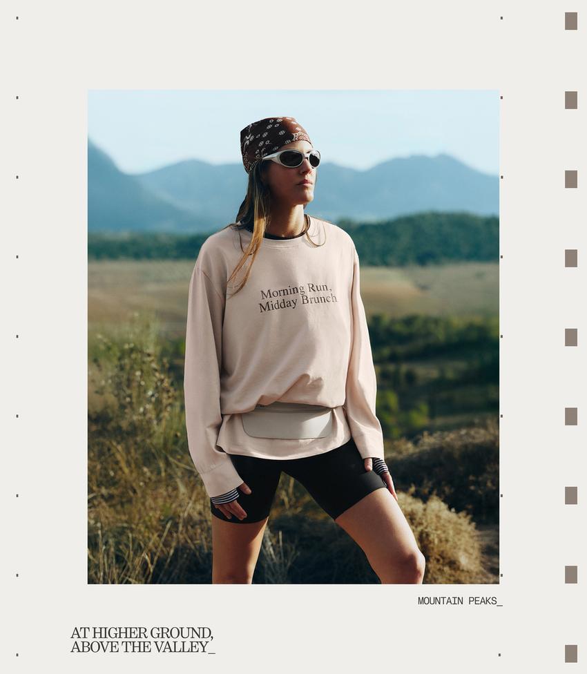 Футболка с длинным рукавом из хлопкового смесового материала с лозунгом