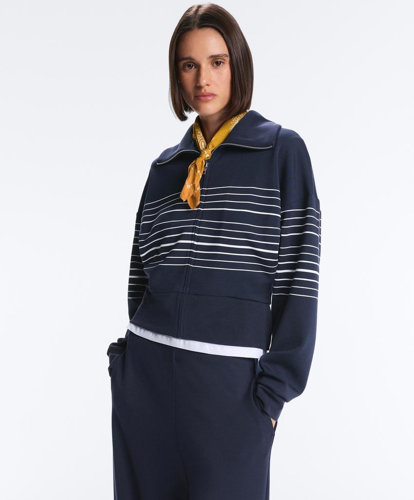 Морской жакет в полоску из мягкого волокна модала