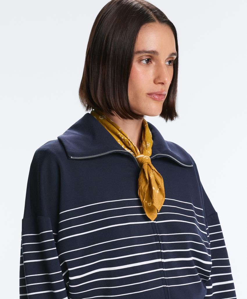 Морской жакет в полоску из мягкого волокна модала