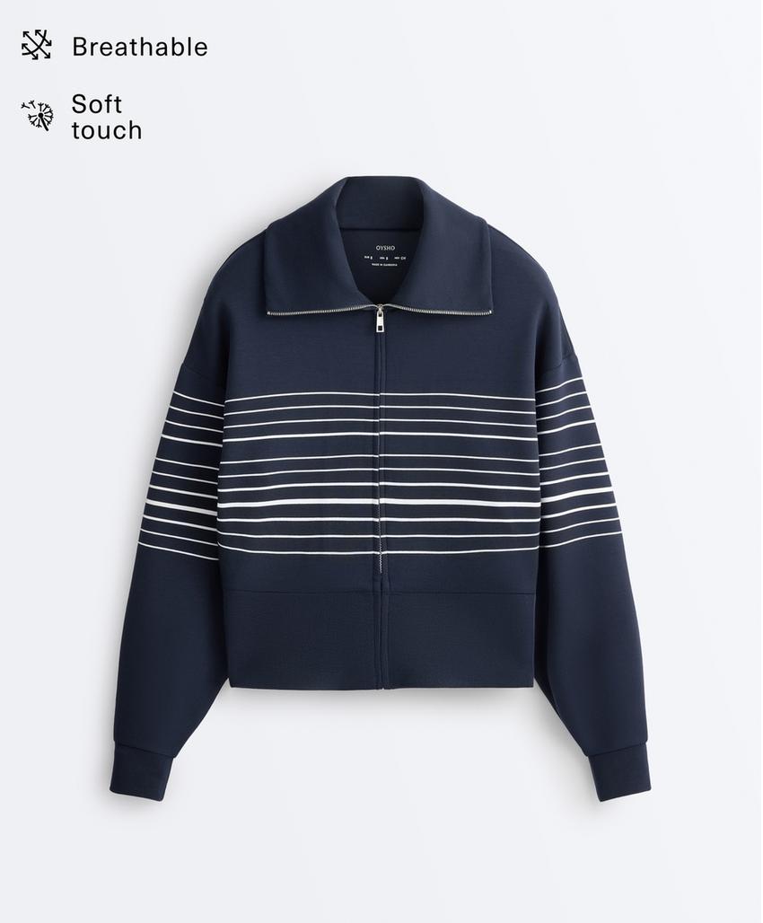 Морской жакет в полоску из мягкого волокна модала