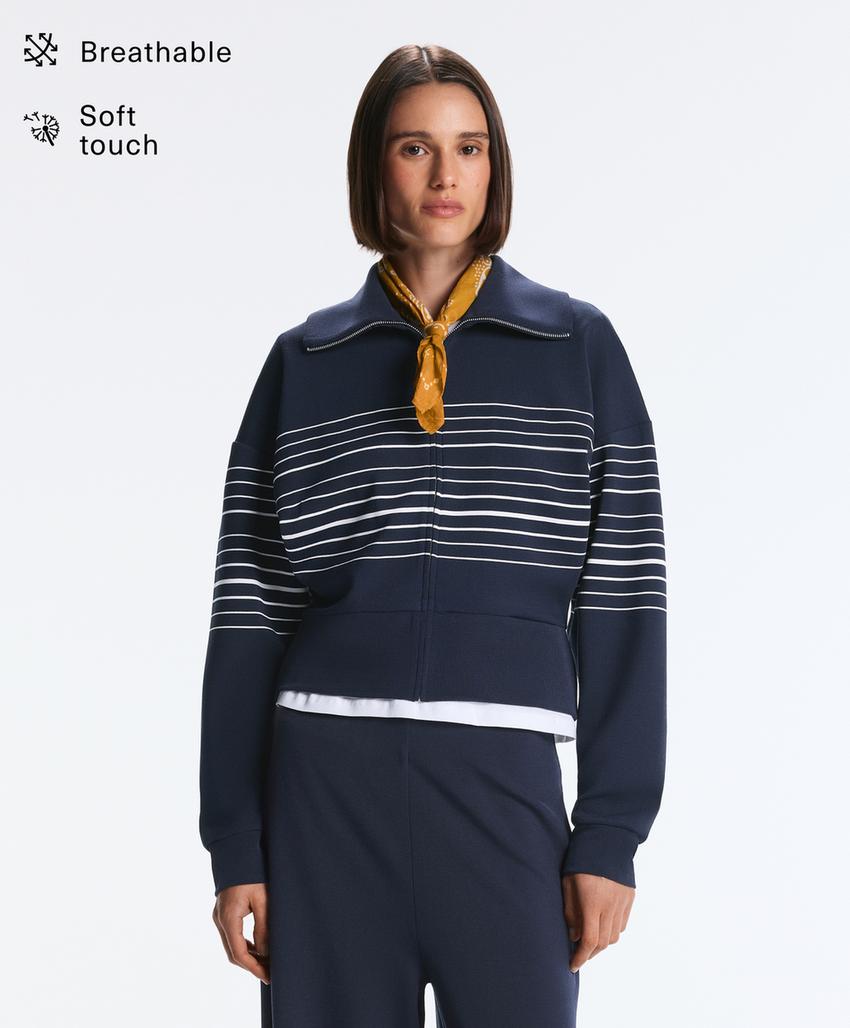 Морской жакет в полоску из мягкого волокна модала