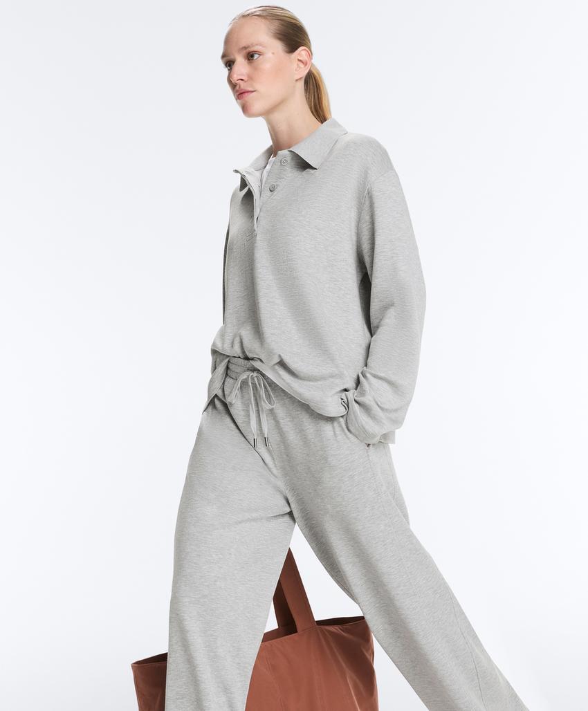 Поло из меланжевого пике