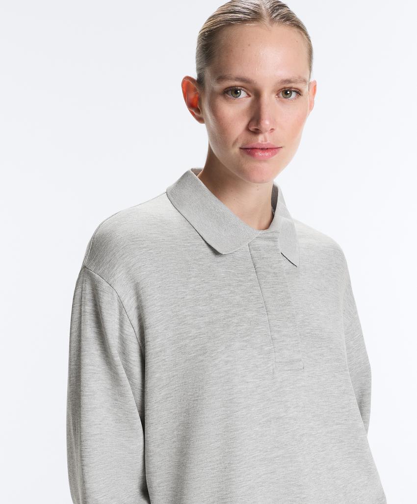 Поло из меланжевого пике