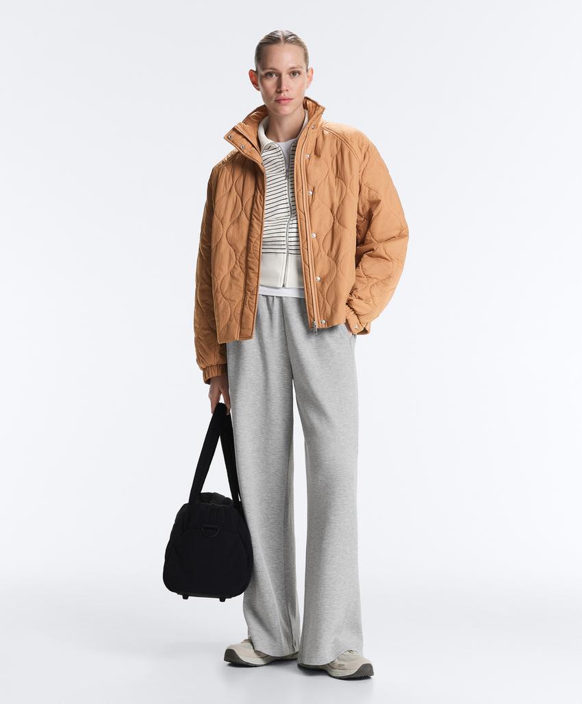 Полосатая куртка с воротником из рибаны из хлопка