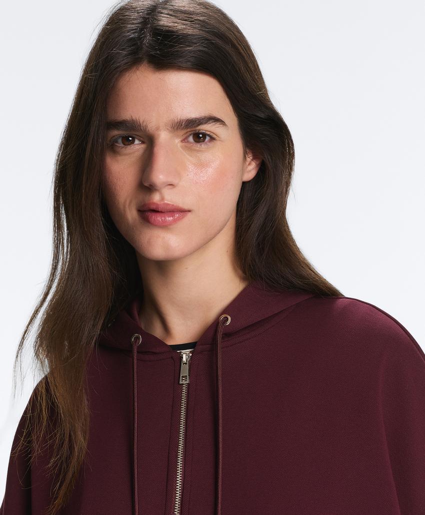 Куртка-Oversize с капюшоном из пике с хлопком