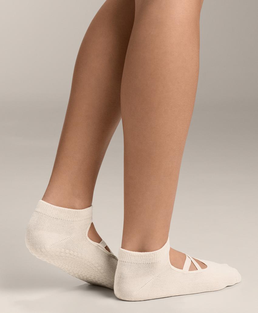 Носки для йоги и пилатес из смесового хлопка с перекрещивающимися ремешками, 2 пары