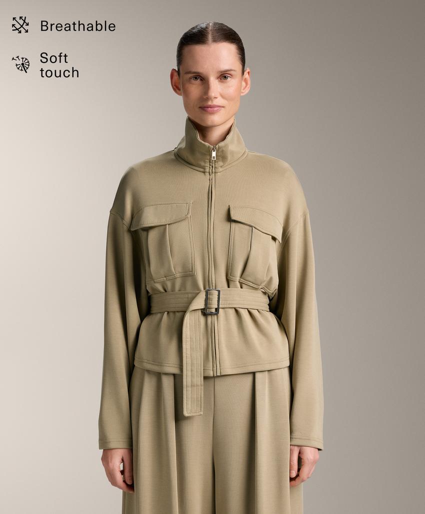 Пиджак из мягкого модала с поясом