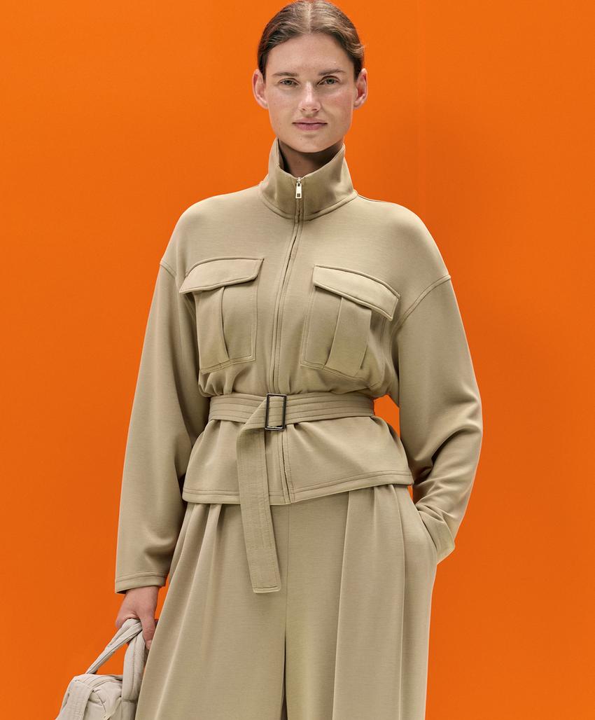 Пиджак из мягкого модала с поясом