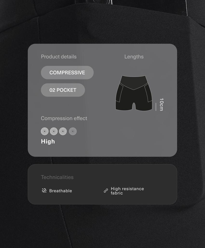 Высокие компрессионные шорты с карманами 10 см
