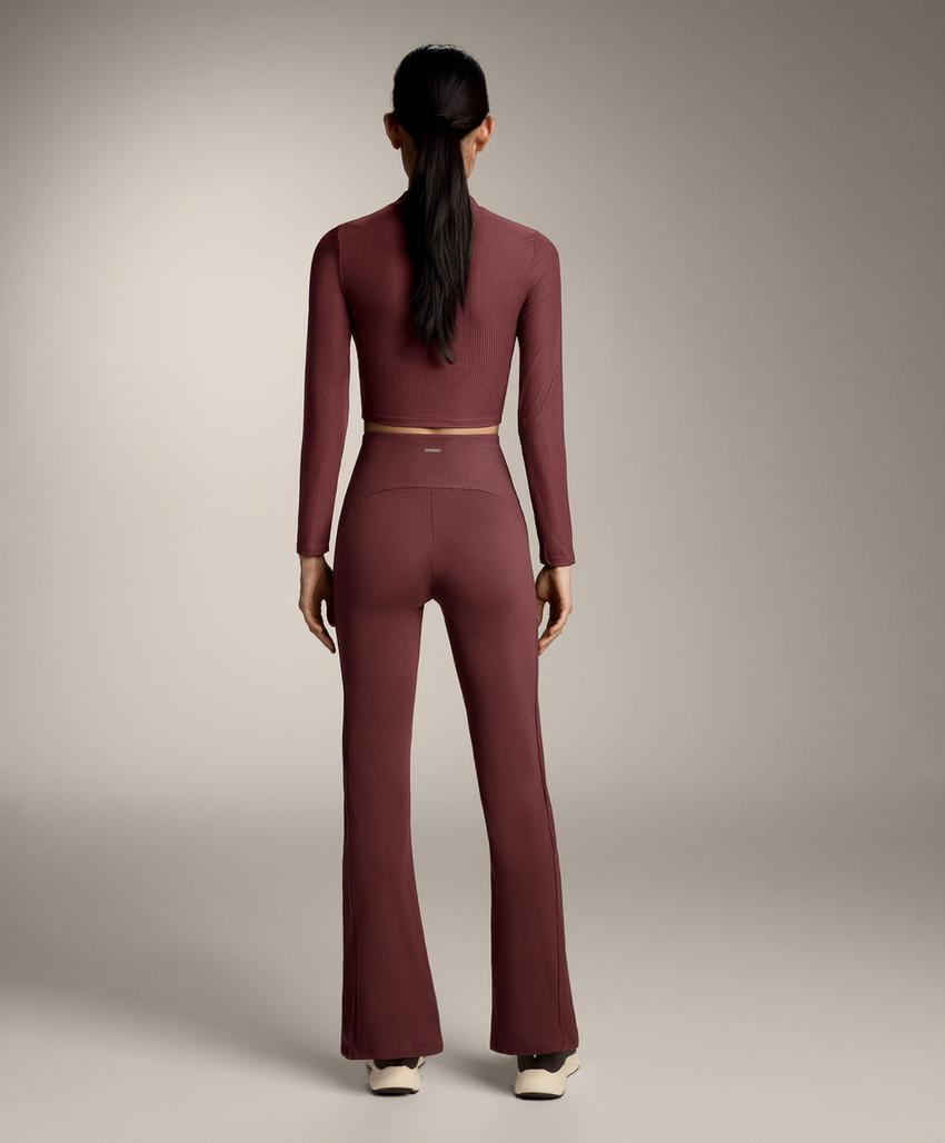 Брюки с высокой посадкой и широкими штанинами из мягкого ребристого материала comfortlux