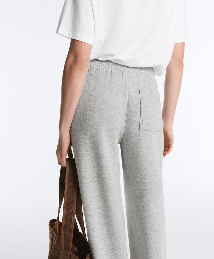 Брюки прямого кроя из меланжевого пике