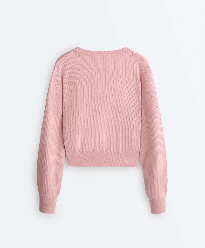 Пуловер с вязкой в технике твист