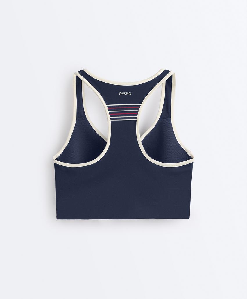 Спортивный топ средней поддержки с резиновыми вставками