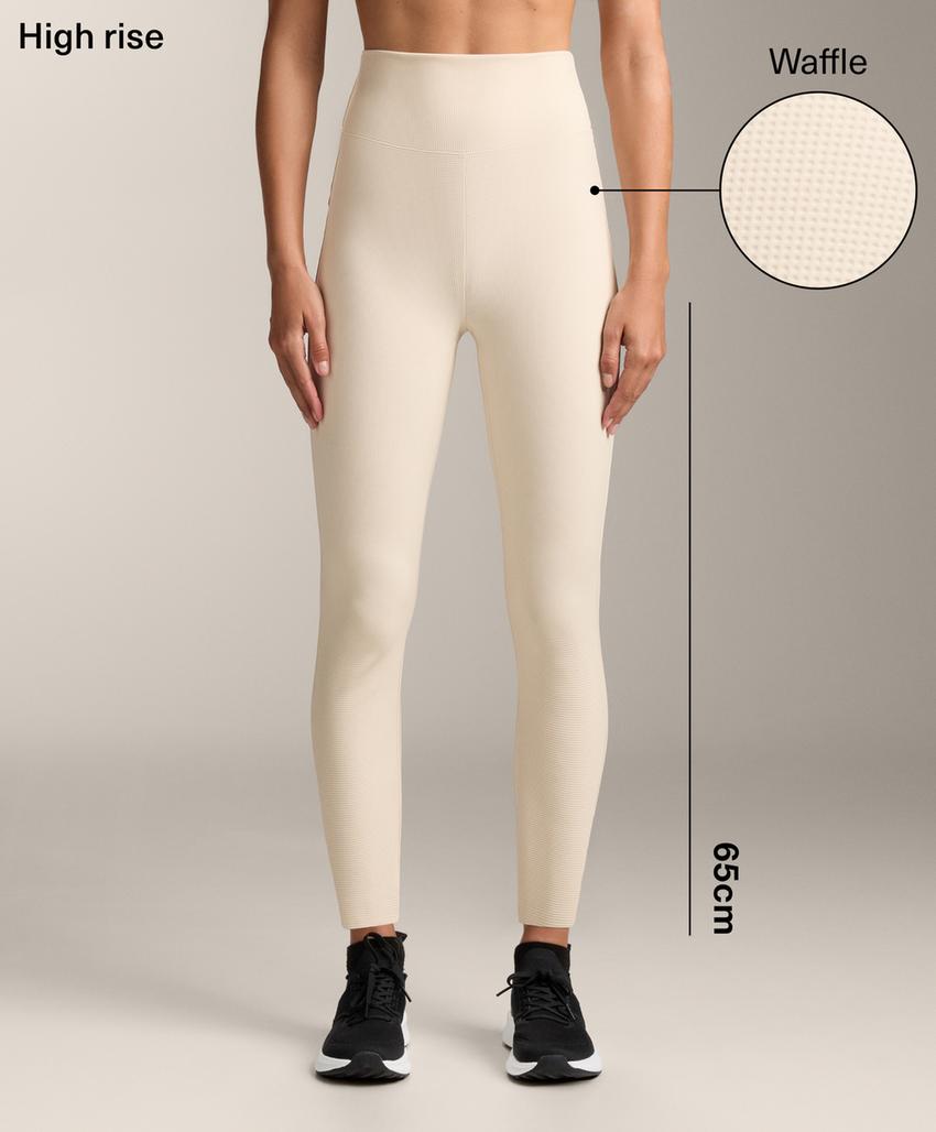 Леггинсы высокой посадки из вафельного трикотажа 65 см
