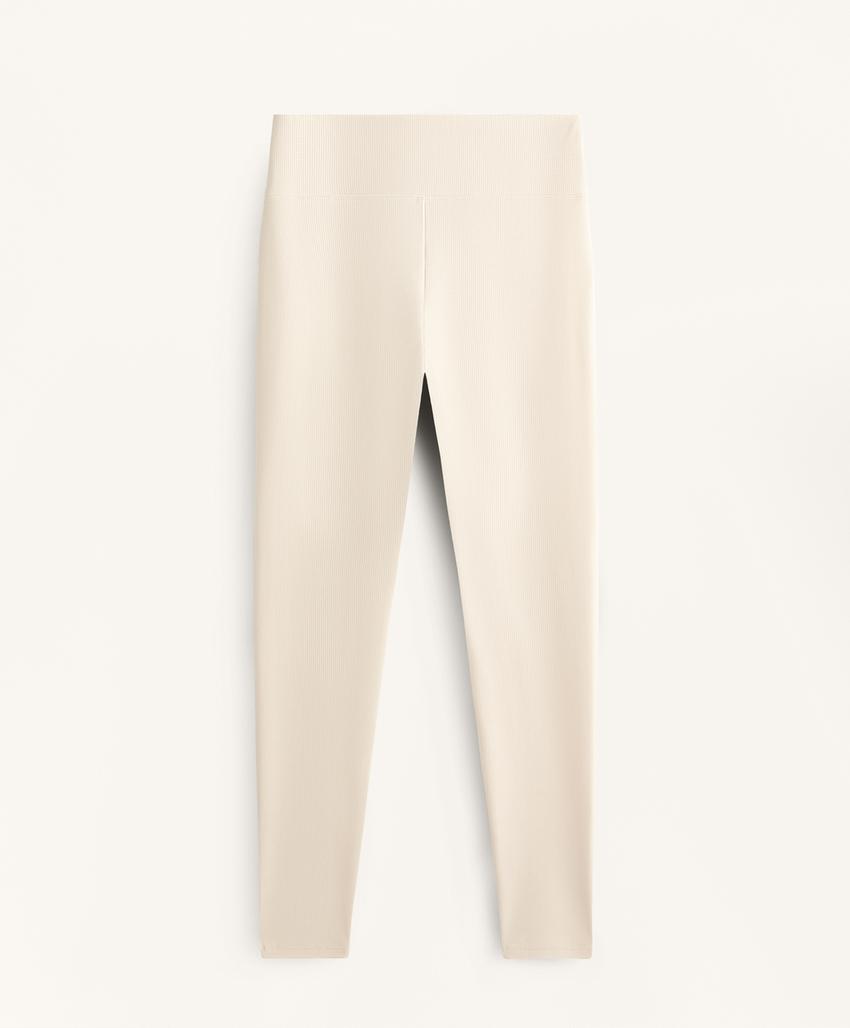 Леггинсы высокой посадки из вафельного трикотажа 65 см