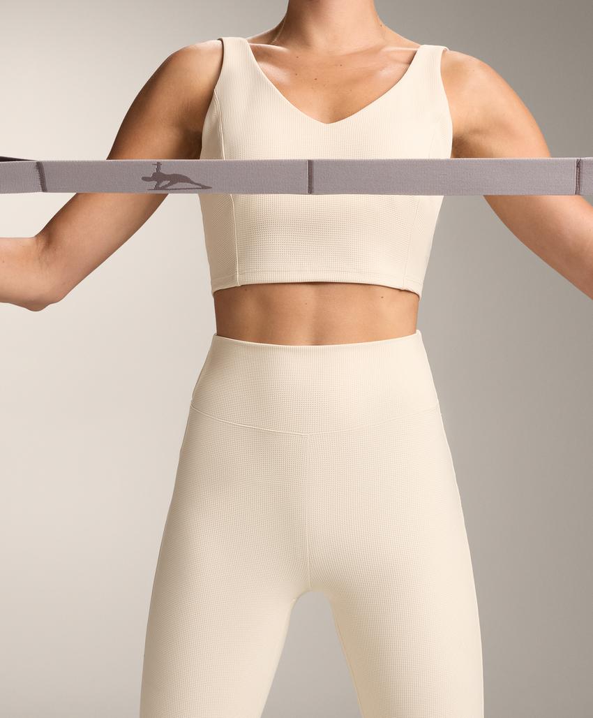 Леггинсы высокой посадки из вафельного трикотажа 65 см